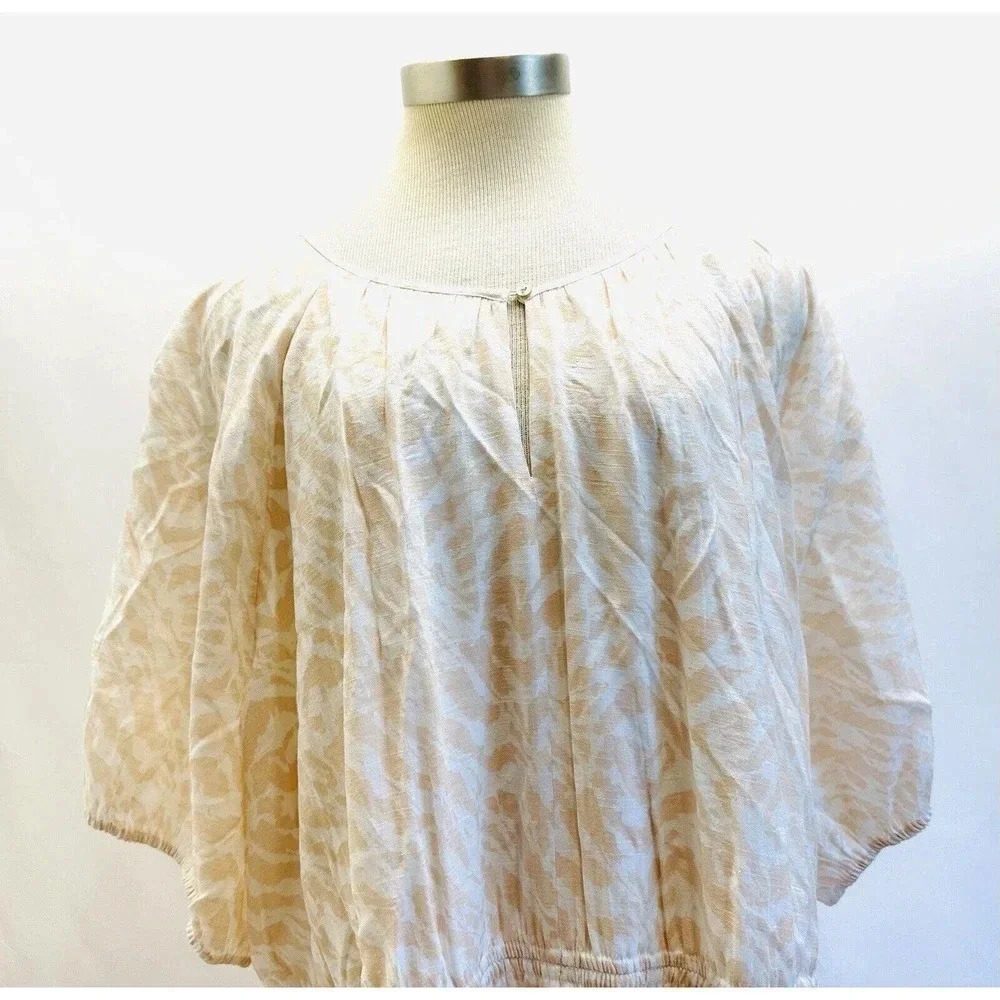 NWT NINE WEST Women Short Sleeve Full Length Lined Peach Boho Maxi Dress Size 4X - Picture 2 of 12